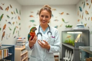 Vétérinaire spécialisé: Soins pour animaux exotiques.